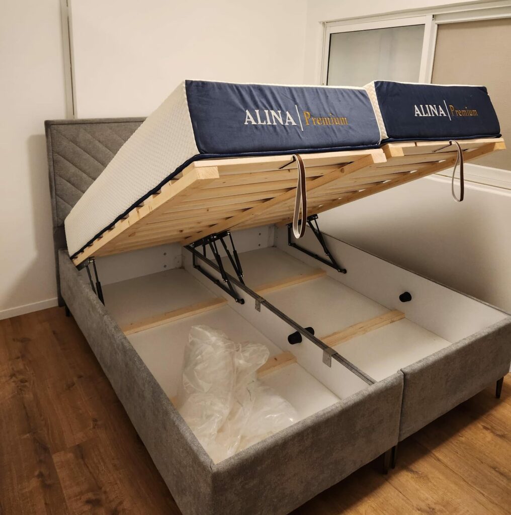 מיטה זוגית יהודית עם ארגז מצעים
